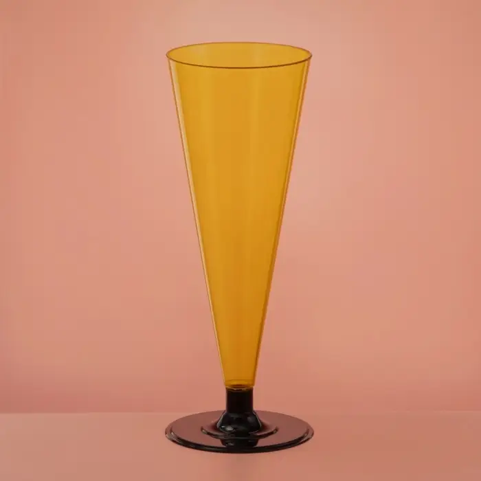 Фужер пластиковый одноразовый &laquo;Конус&raquo;, 150-180 мл, жёлтый