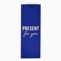 Пакет подарочный под бутылку &laquo;Подарок&raquo;, голография, 13 х 10 х 36 см