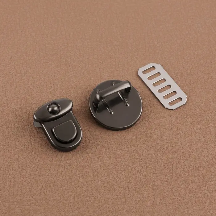 Застёжка для сумки, 2.5&times;2.5 см, цвет чёрный никель