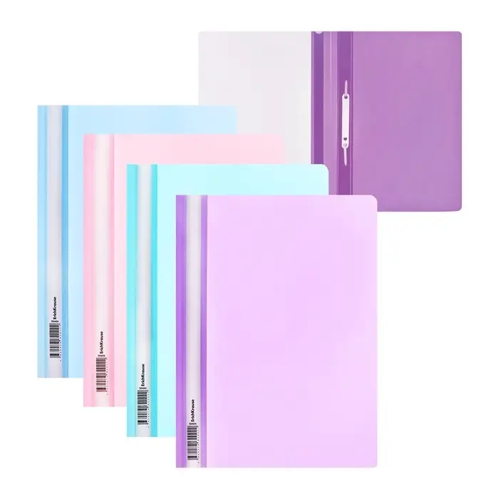 Папка-скоросшиватель ErichKrause &laquo;Diagonal Pastel&raquo; А4, 180 мкм, с тиснением &laquo;диагональ&raquo;, микс