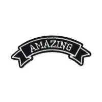 Термоаппликация Amazing, 10&times;3.6 см, фасовка 10 шт., серая
