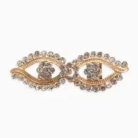 Зажим для кардигана "Ажур", глазки, цвет белый в золоте