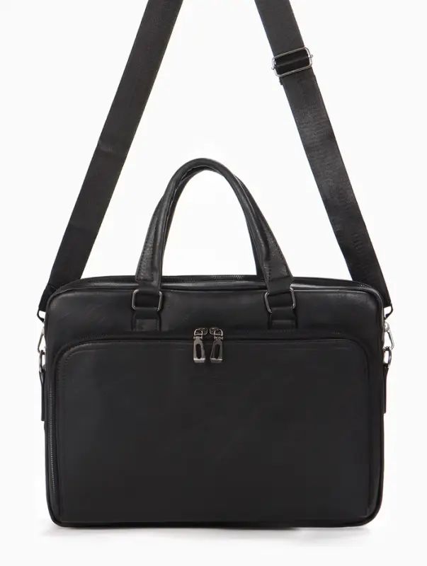 Сумка деловая, 38*8*29см, отд на молнии, 2 н/кармана, длин регил. ремень, ручка, черный