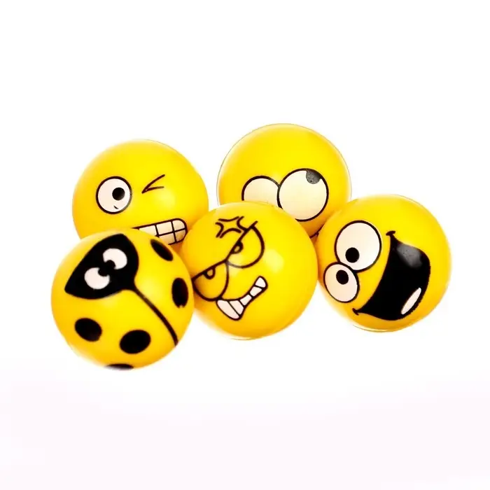 Мяч каучуковый &laquo;Смайлики&raquo;, 2,7 см, цвета МИКС