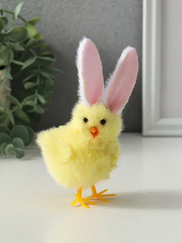 Сувенир пасхальный "Цыплёнок с зайчьими ушками" МИКС 5х6,5х12,5 см