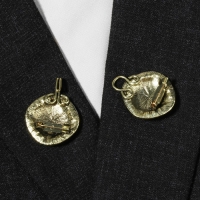 Зажим для кардигана &laquo;Этнос&raquo;, цвет коричневый в чернёном золоте