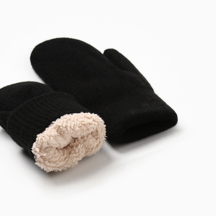 Варежки женские MINAKU, цвет черный, 22 см Варежки женские MINAKU, цвет черный, 22 см