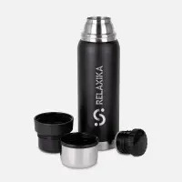 Термос Relaxika 750 со стикерпаком, черный