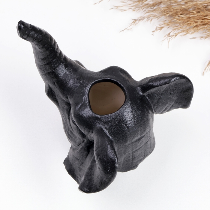 Кашпо - ваза Кашпо - ваза "Слон" черный, 13х12х15см