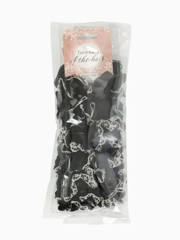 Резинка для волос "Каприс" (набор 2 шт) 7 см, чёрный