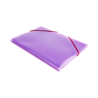 Тетрадь-папка А4 80л кл "FolderBook", пласт обл на закрыт греб с клапан на резинке, фиолет