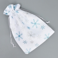 Мешочек подарочный холща «С праздником», снежинки, 16 х 24 см +/- 1.5 см, Новый год Мешочек подарочный холща «С праздником», снежинки, 16 х 24 см +/- 1.5 см, Новый год