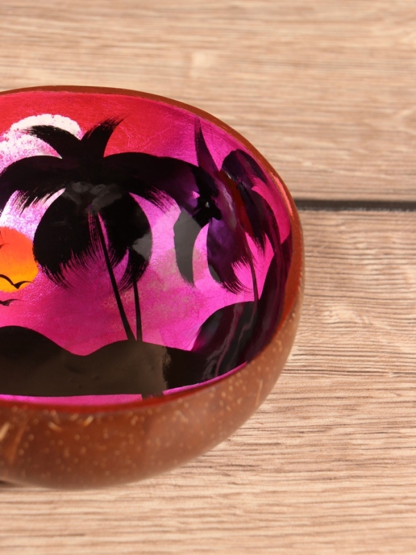 Чаша "Закат" 14х14х6 см, кокос