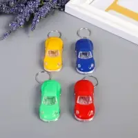 Фонарик брелок для ключей на кольце &laquo;Яркое авто&raquo;, мигает, колеса крутятся, 2.5&times;6&times;1.5 см, МИКС