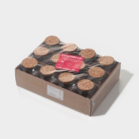 Набор баночек стеклянных для специй с пробковой крышкой Доляна &laquo;Парфе&raquo;, 200 мл, 7&times;7&times;8,5 см, 12 шт