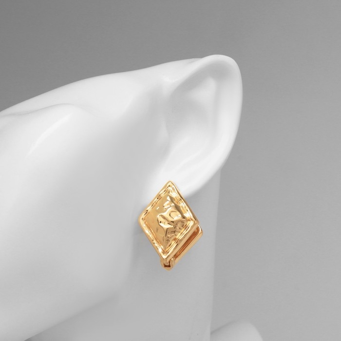 Серьги металл «Аккорд» ромб, цвет золото Серьги металл «Аккорд» ромб, цвет золото