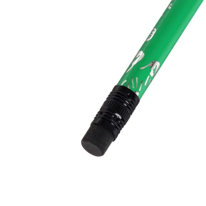 Карандаш чернографитный твёрдость НВ &laquo;Ладошки&raquo; с ластиком, заточенный, круглый, МИКС