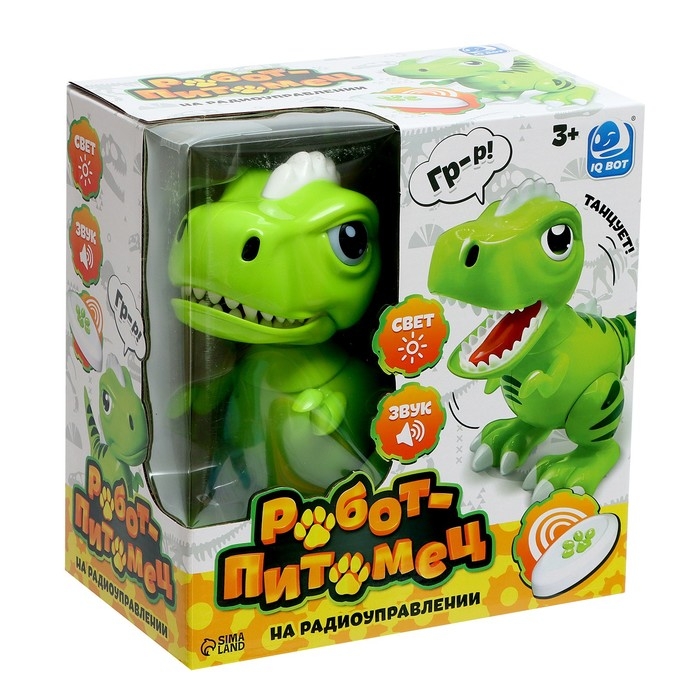 Робот динозавр «Питомец» IQ BOT, на пульте управления, интерактивный: звук, свет, танцующий, на аккумуляторе Робот динозавр «Питомец» IQ BOT, на пульте управления, интерактивный: звук, свет, танцующий, на аккумуляторе