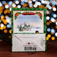 Пакет подарочный "Снегирь на ветке", 11,5 х 14,5 х 6,5 см.