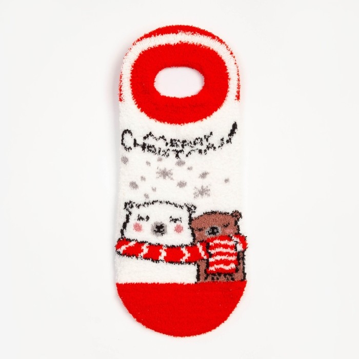 Носки женские махровые укороченные &laquo;Мишки&raquo;, цвет белый, размер 36-40