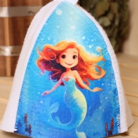 Шапка для бани с детским принтом "Русалка" Шапка для бани с детским принтом "Русалка"