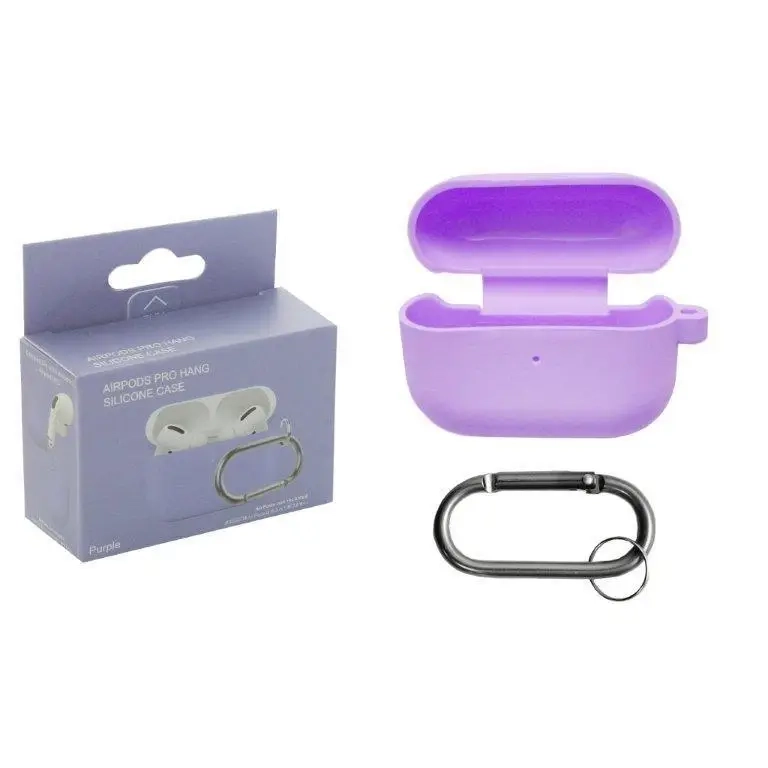 Чехол APods Pro Hang Silicon Сase с карабином Purple
