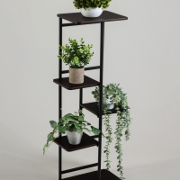 Подставка для цветов Greengo, 5 полок, 36 &times; 23 &times; 94 см, напольная, каркас металл, полки МДФ, чёрная