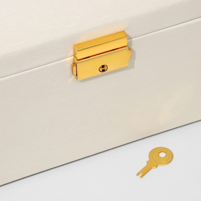 Подставка для украшений &laquo;Шкатулка&raquo; раздвижная с зеркалом, 17.5&times;14&times;13.5, цвет белый