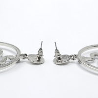 Новый год! Символ года 2025! Серьги со стразами &laquo;Змея&raquo; обаятельность, круг, цвет белый в серебре