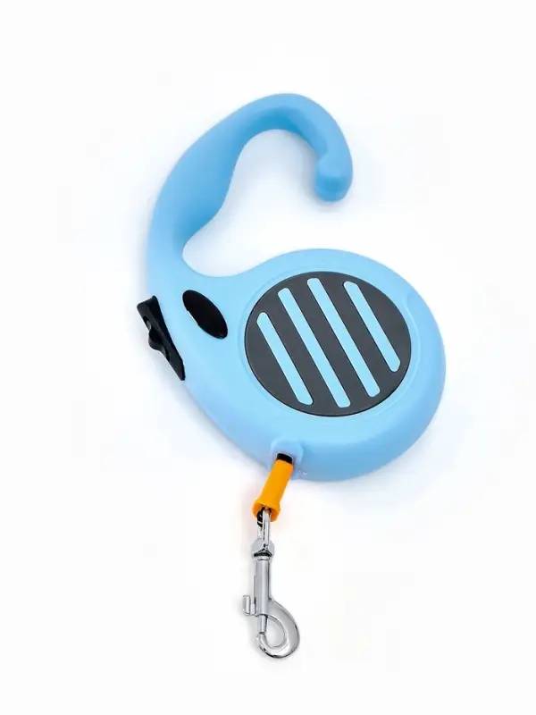 Рулетка - поводок для собак, лента 5 м, голубая