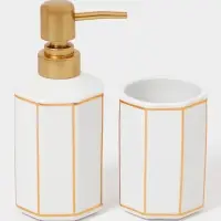 Набор для ванной "Равновесие", 2 предмета (дозатор для мыла, стакан), цвет белый