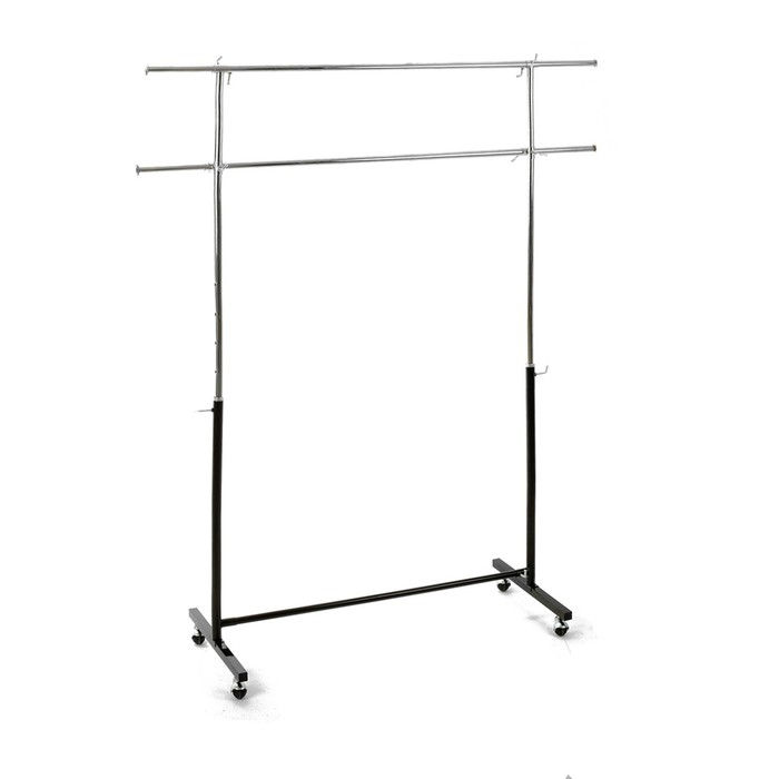 Вешало П-образное c двумя перекладинами 120-183×43×97-190 см, цвет чёрный Вешало П-образное c двумя перекладинами 120-183×43×97-190 см, цвет чёрный