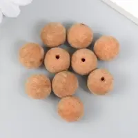 Бусины для творчества бархатное напыление "Коричневый" набор 10 шт d=1,4 см