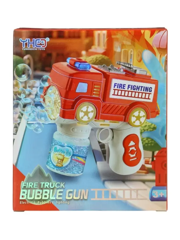 Генератор мыльных пузырей "Пожарная машина", световые эффекты, работает от батареек