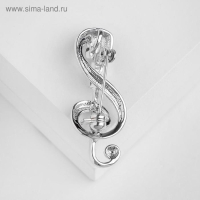 Брошь «Ретро микрофон» с нотой, цвет серебро Брошь «Ретро микрофон» с нотой, цвет серебро