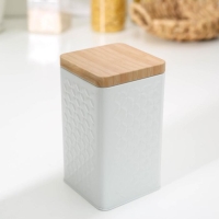 Банка для сыпучих продуктов &laquo;Ромб&raquo;, 10&times;18 см, цвет белый