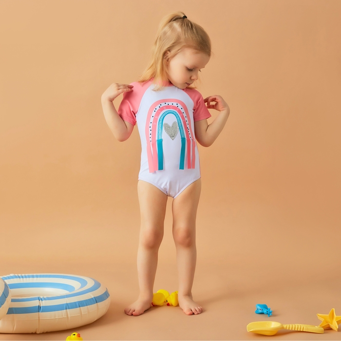 Купальный костюм детский Крошка Я &laquo;Радуга&raquo; рост 86-92 см, розовый