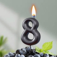 Свеча в торт "Мокрый асфальт", цифра 8