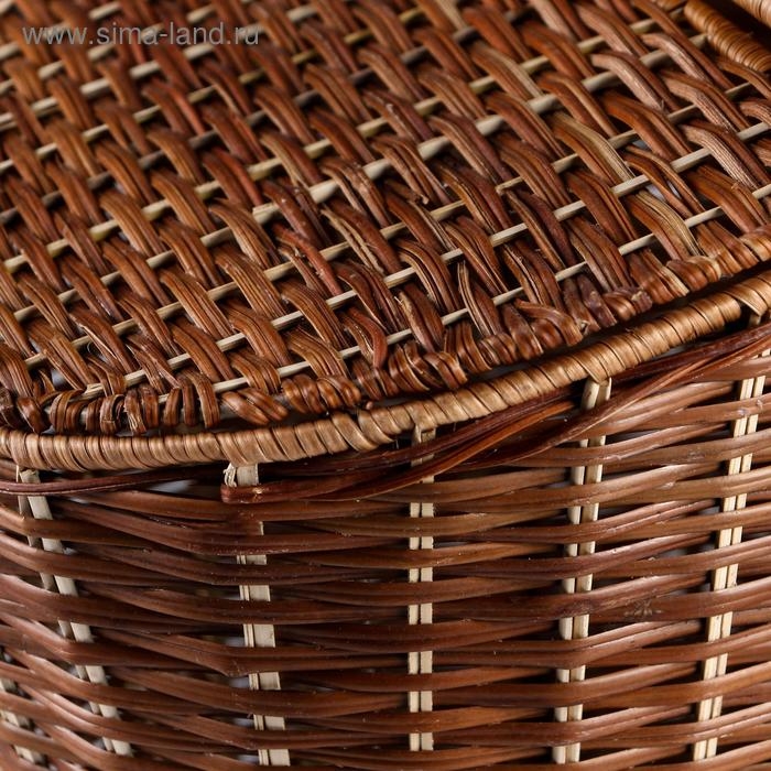 Корзина «Пикник», с двойной крышкой, усиленная, 37×25×28, ротанг Корзина «Пикник», с двойной крышкой, усиленная, 37×25×28, ротанг