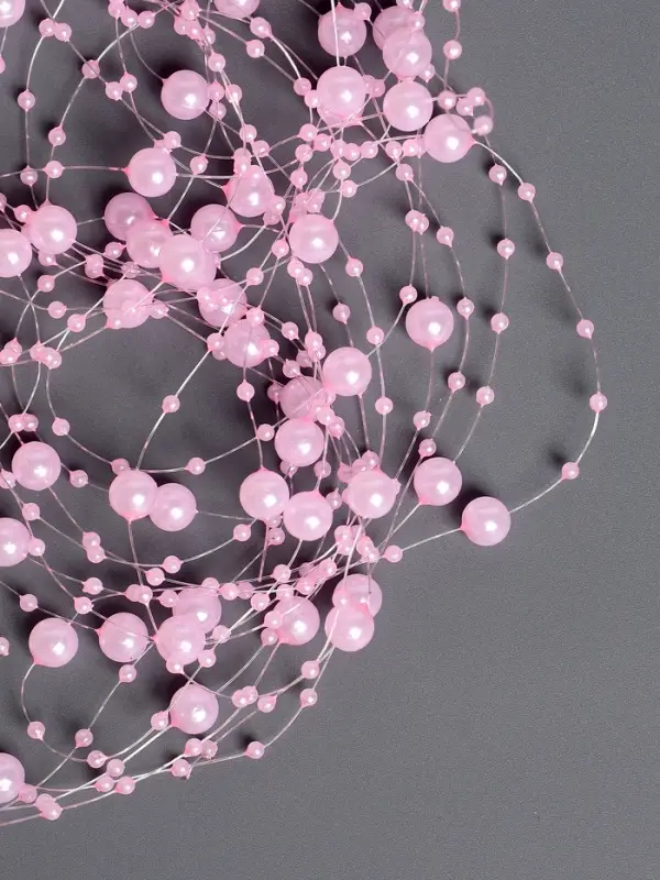 Гирлянда для декора из бусин, розовая