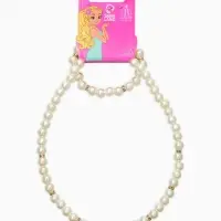 Набор детский &laquo;Выбражулька&raquo; 2 предмета: бусы, браслет, жемчуг стразы, цвет белый