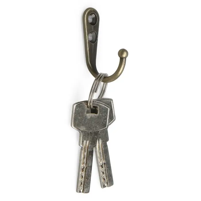 Крючок мебельный ТУНДРА TKO023, однорожковый, цвет бронза