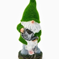 Садовая фигура "Гном с лейкой", 11,5х11,5х26,8 см, с подсветкой