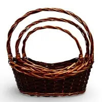 Набор корзин 3 шт, 41х31х12, 35х28х11, 31&times;23&times;9 см, лоза белый