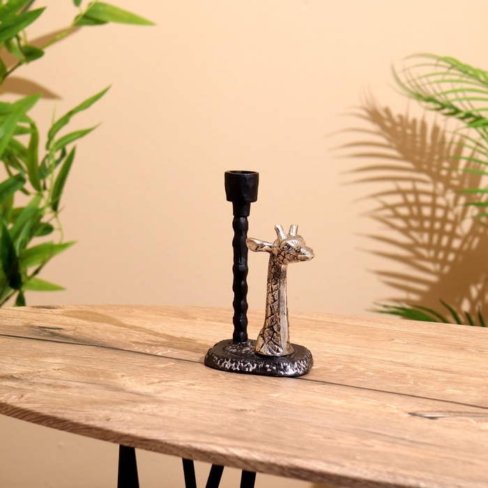 Подсвечник "Жирафик" алюминий 12,5х9,5х26 см