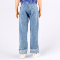 Джинсы для кукол мужчин, длина &mdash; 18 см, цвет голубой