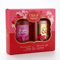 Подарочный набор косметики, гель для душа 295 мл и шампунь для волос 295 мл, FLORAL & BEAUTY by URAL LAB