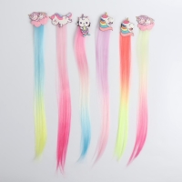 Локон накладной «Единорог», прямой волос, на заколке, 40 см, цвет МИКС Локон накладной «Единорог», прямой волос, на заколке, 40 см, цвет МИКС