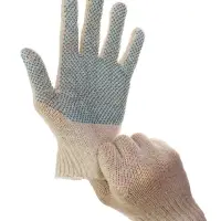 Перчатки рабочие, хб, вязка 7 класс, 3 нити, размер 9, с ПВХ точками, белые