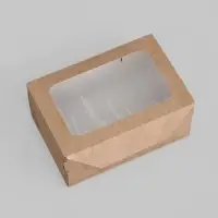 Коробка складная, с окном, крафтовая, 15&times;10&times;7 см